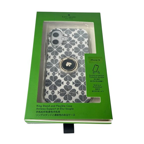 Kate Spade Spade Flower Stability Ring And Case iPhone 16 - Picture 1 of 7